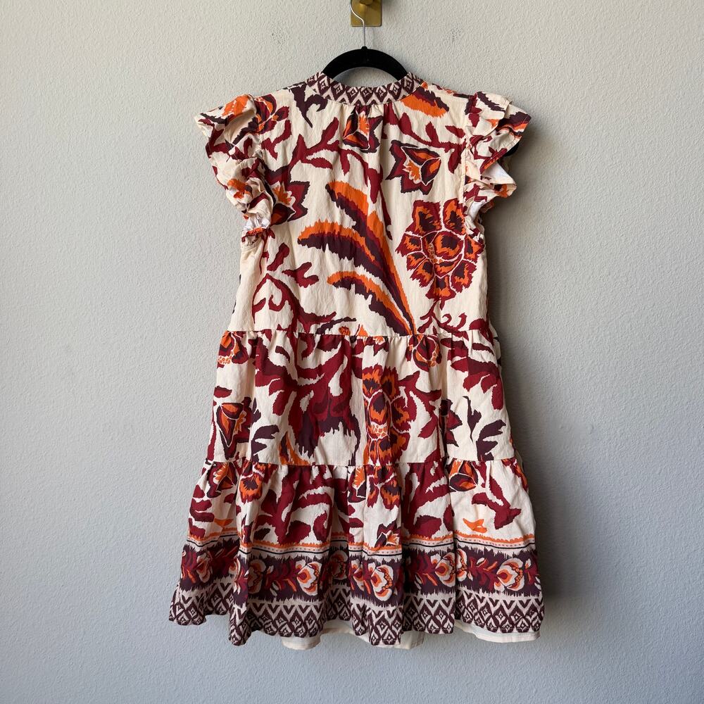 Anthropologie Pinch Contrast Red White Floral Mini Dress Size S - Picture 3 of 6